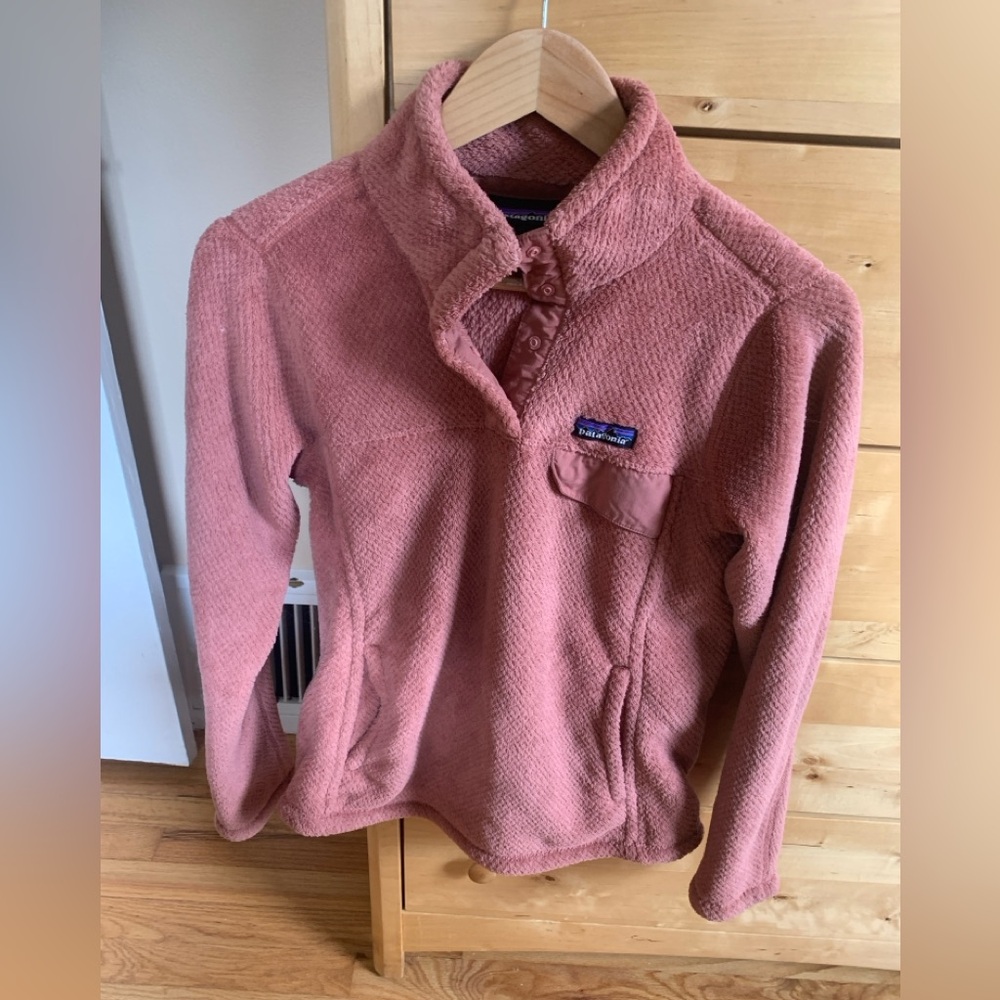 Patagonia Pullover Fleece Jacket Red Medium Outdoor
